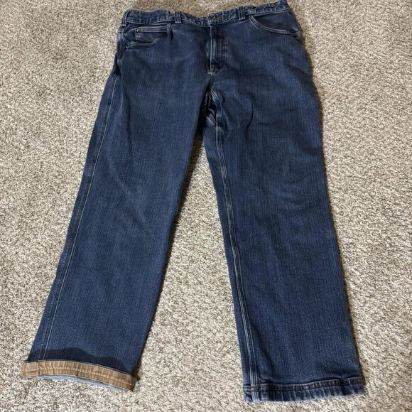 Duluth Jeans Mens 38x30 Blue Coolmax Flex Ballroom Relaxed Fit Stretch Denim - Picture 1 of 13